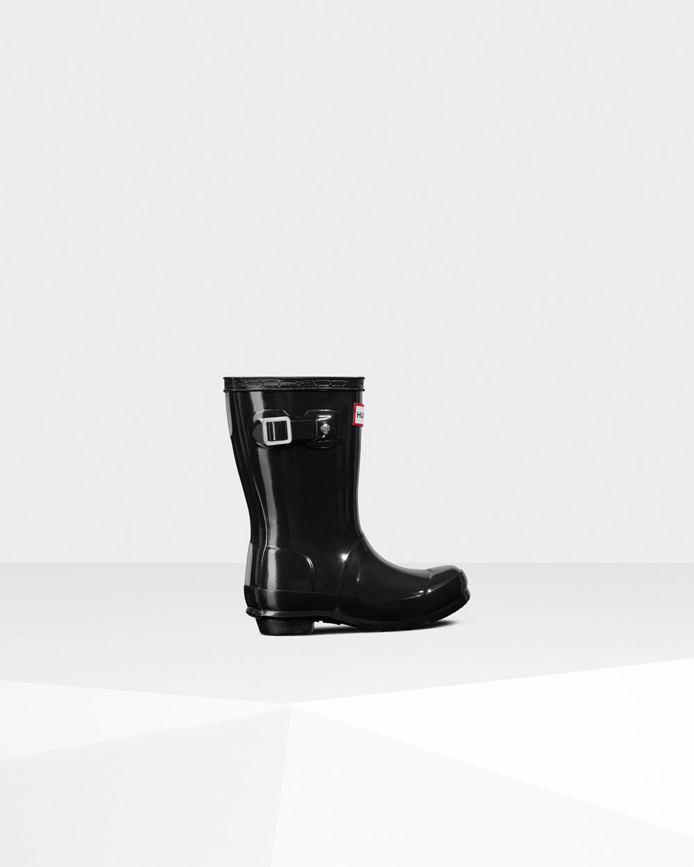 Kids Rain Boots - Hunter Original Little Gloss (37LUWNBVZ) - Black